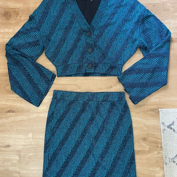 rotate Dresses & Skirts - Rotate Birger Christensen Kristinia metallic-threading mini skirt & Cardigan 6